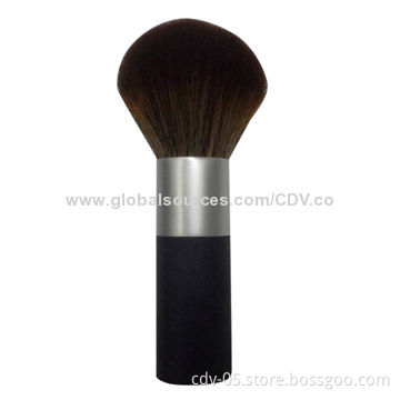 Individual powder makeup brushes, made of plastic handle and aluminum ferrule, with synthetic hair
